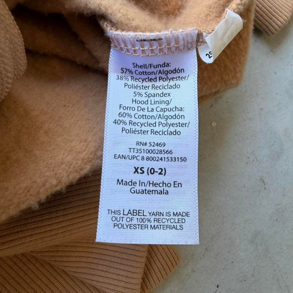 Time and Tru Women's Tan Full Zip Hoodie Fleece Lined Minimalist XS - Picture 3 of 5